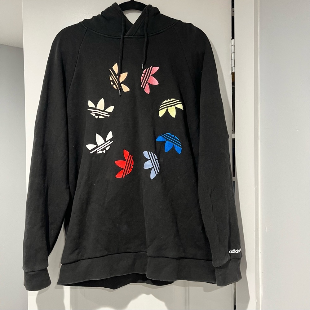 Adidas Large Men's Adicolor Trefoil Pullover Hoodie Sweatshirt L Long Sleeve